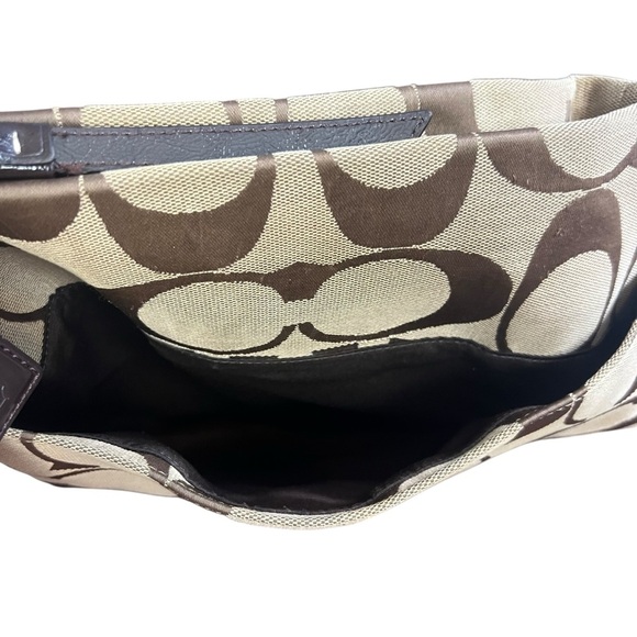 Coach Signature Crossbody Shoulder Handbag Purse Brown - Picture 9 of 12